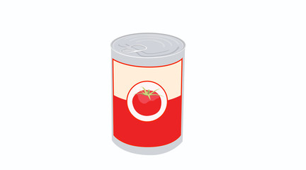 Vector Isolated Illustration of a Tomato Soup Can