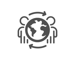 Global business icon. International outsourcing sign. Internet marketing symbol. Classic flat style. Quality design element. Simple global business icon. Vector