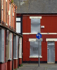 Boarded up houses in Manchester