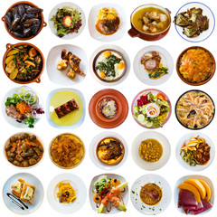 Collection of various Catalonian dishes