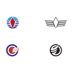 Fototapeta na wymiar Set Wing Logo Template vector