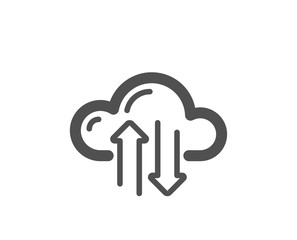 Cloud computing sync icon. Internet data storage sign. File hosting technology symbol. Classic flat style. Quality design element. Simple cloud sync icon. Vector