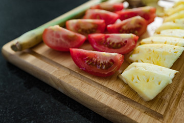 Ingredients set for sweet and sour sauce