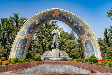 The arched Monument to Rudaki in Rudaki Park in Dushanbe