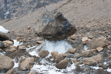 Antarctica flying mushroom on a cloudy winter day