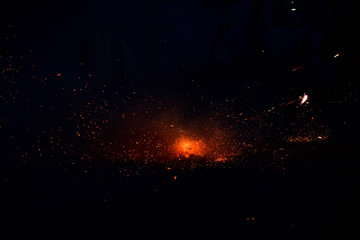explosion on black background