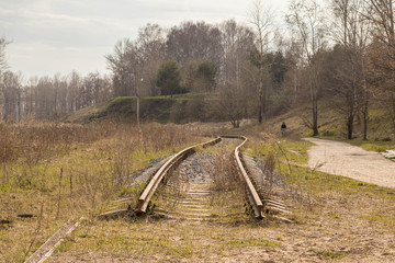 an old abandoned railway in the forest