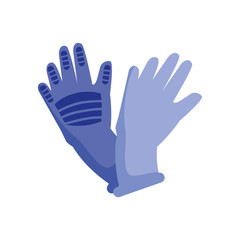 gloves symbol of protection on white background
