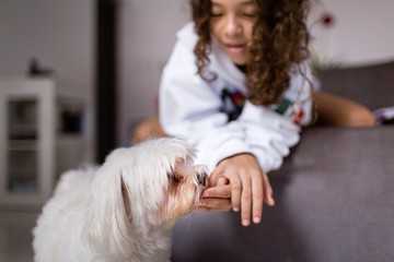 young woman with dog
