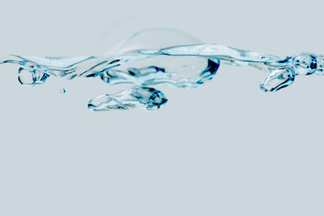Air bubbles bright blue