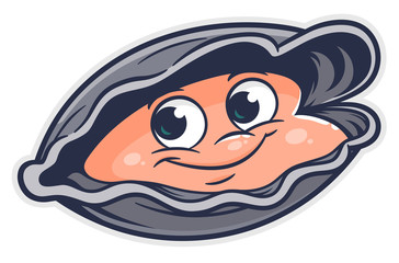 Cartoon cute oyster