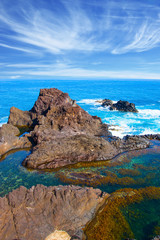 Fototapeta premium The stony shore of ocean