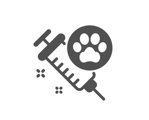 Dog vaccination icon. Veterinary clinic sign. Pets care symbol. Classic flat style. Quality design element. Simple dog vaccination icon. Vector