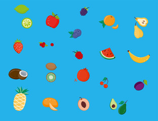 Hand drawing doodle, flat fruit. Vegan kitchen apple hand drawn, organic fruits or vegetarian food