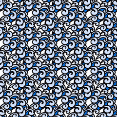 Seamless pattern with waves