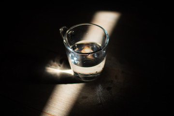 background photo A glass of water with light and shadow abstract beautiful vivid fresh thirsty