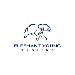 Obraz premium Elephant young logo design. Awesome a elephant young silhoutte. A elephant young logotype.