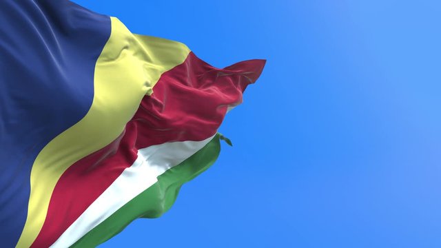 Seychelles flag - 3D realistic waving flag background