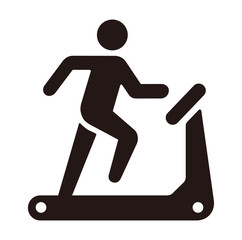 Treadmill, training, sports gym, exercise vector icon illustration