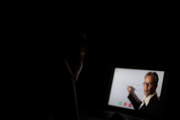 Hands pf an Indian woman on laptop keypad while attending online classes in home isolation due to corona virus. Covid-19, quarantine and lockdown. Online teaching, video lectures and tutorials