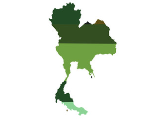 Vector map Thailand. Isolated vector Illustration. on White background.