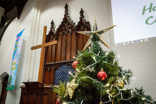 christmas tree in the church