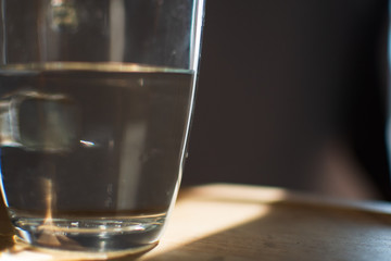 having a fresh wake up in the moring with a glass of water