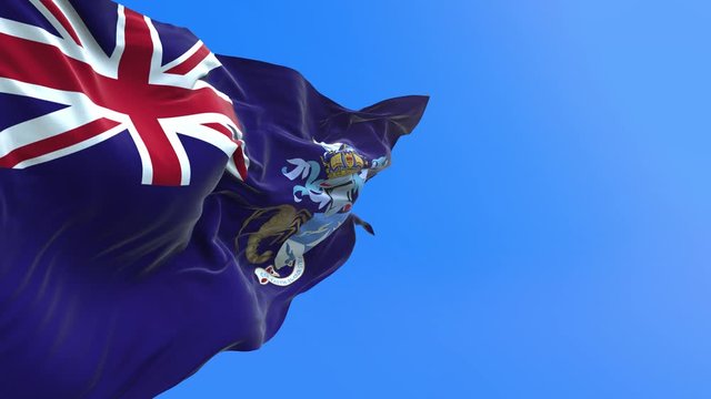 Tristan da Cunha flag - 3D realistic waving flag background