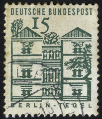 Postage stamps of the Germany. Stamp printed in the Germany. Stamp printed by Germany.