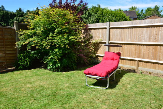 A Sun Lounger In A Garden In The UK