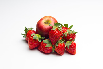 Fresh red strawberries, rich in vitamins