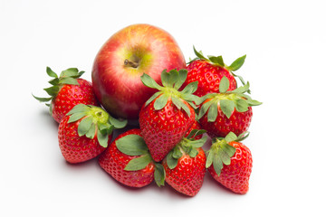 Fototapeta na wymiar Fresh red strawberries, rich in vitamins