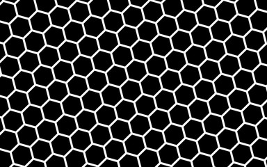 White honeycomb on a black background. Isometric geometry. 3D illustration