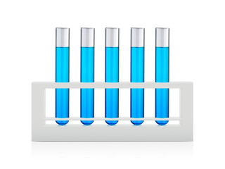 liquids in test tubes and chemical test tube isolated over white background