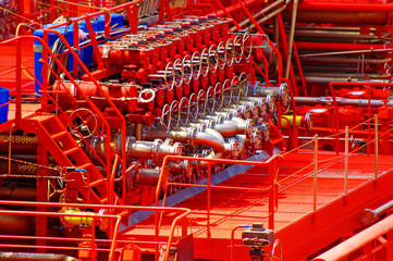 Inside of oil and chemical tanker ship