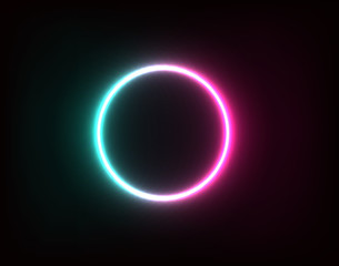 
Pink blue neon circle for advertising and banner.