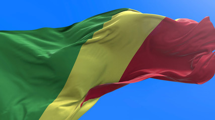 Congo Republic of the flag - 3D realistic waving flag background
