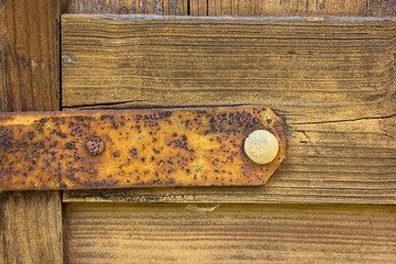 Metal rusty wooden textured door element