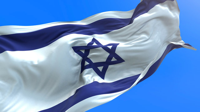 Israel Flag - 3D Realistic Waving Flag Background