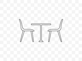 Chair, table icon. Vector illustration, flat design.