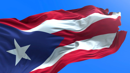 Puerto Rico flag - 3D realistic waving flag background