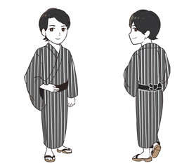 浴衣の男性(しじら)