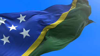 Solomon Islands flag - 3D realistic waving flag background