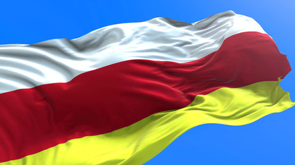 South Ossetia flag - 3D realistic waving flag background