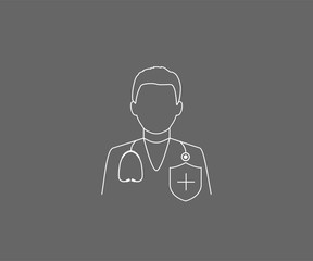 Doctor, health, medical icon. Vector illustration, flat design.