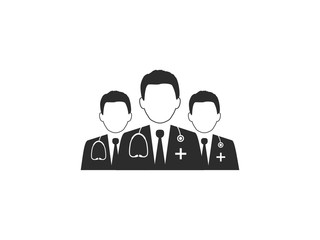 Doctor, health, medical icon. Vector illustration, flat design.