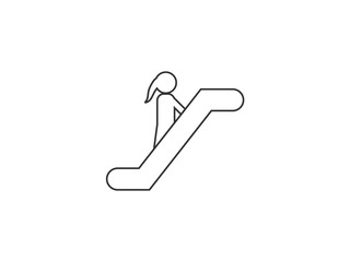 Escalator elevator icon. Vector illustration, flat design.