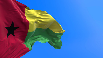Guinea Biisau flag - 3D realistic waving flag background