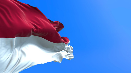 Indonesia flag - 3D realistic waving flag background