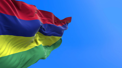 Mauritius flag - 3D realistic waving flag background